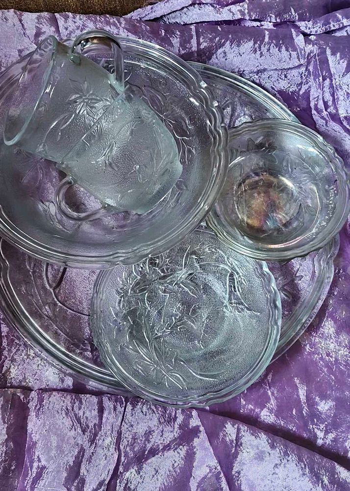 Vintage Glass Punch Bowl Set