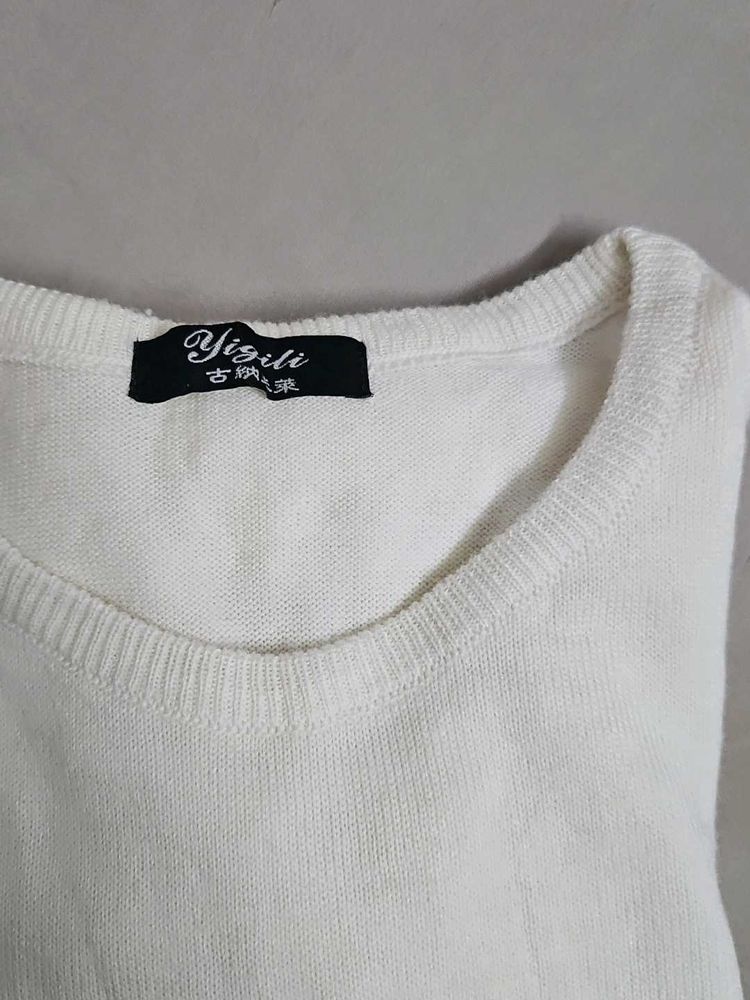 Classic White Knit Sweater