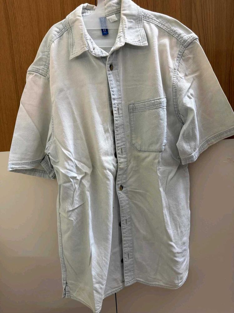 Men's Light Wash Denim Shirt