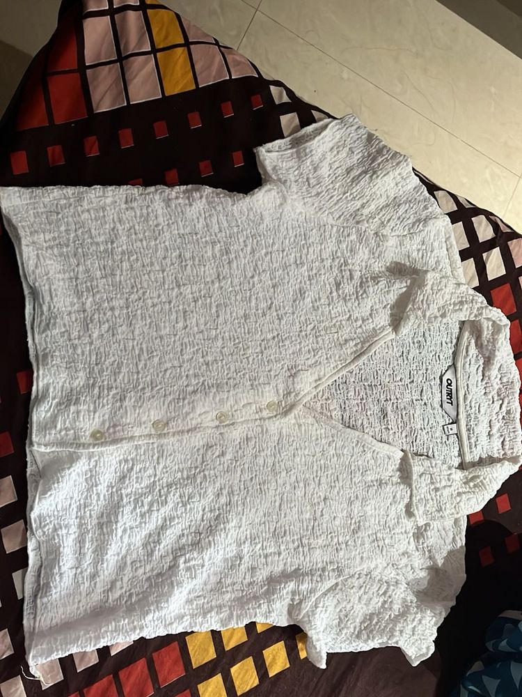White Textured Top