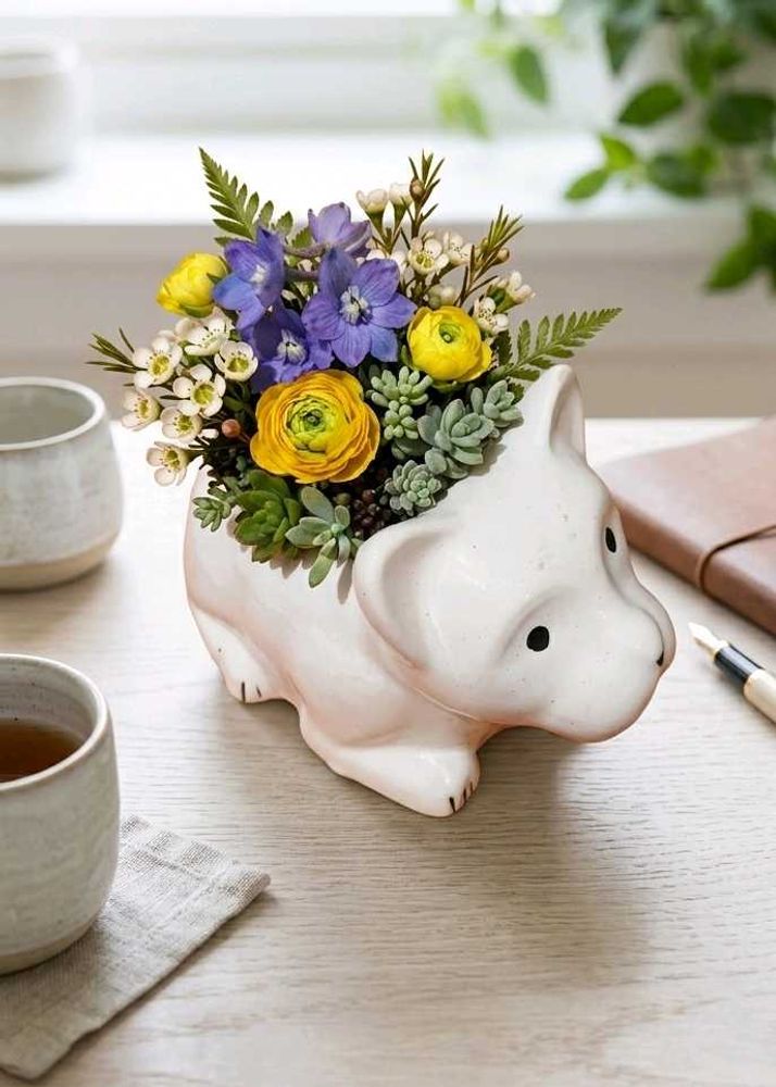 Tiger Shape Ceramic Pot, Cute Animal Planter