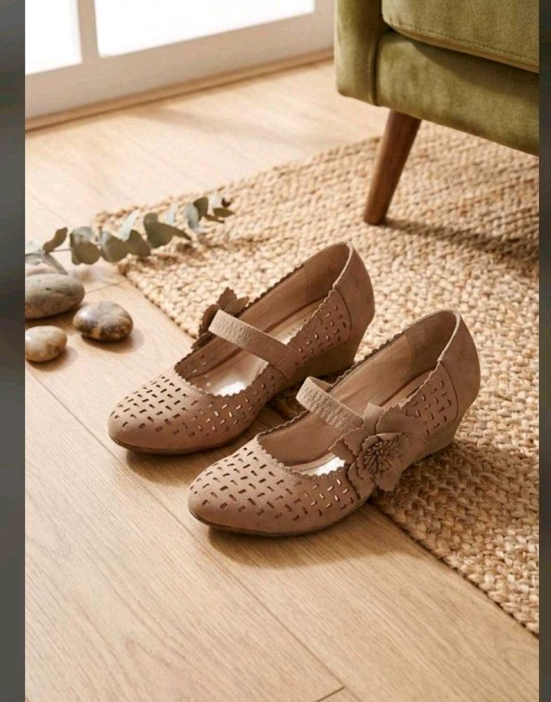 3. Chic Beige Cutout Mary Jane Heels