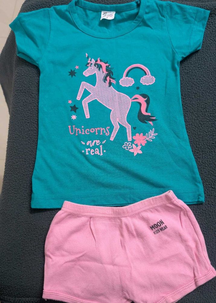 Kids Unicorn T-shirt &amp; Shorts Set