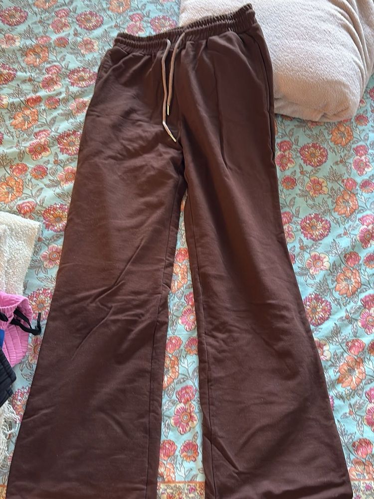 Comfy Brown Wide Leg Sweatpants