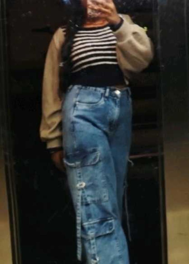Zudio Light Wash Cargo Jeans