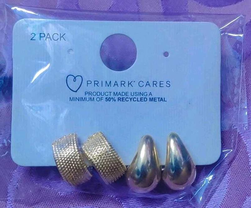Primark Gold Hoop &amp; Drop Earrings (2 Pack)