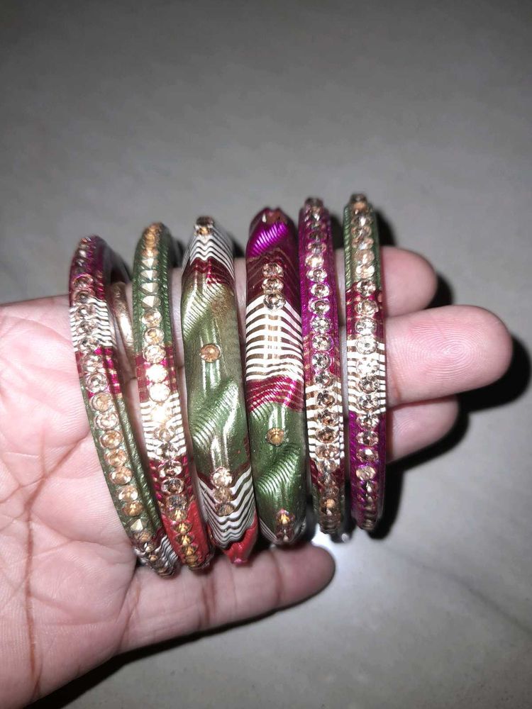 Set of 6 Beaded Bangles
