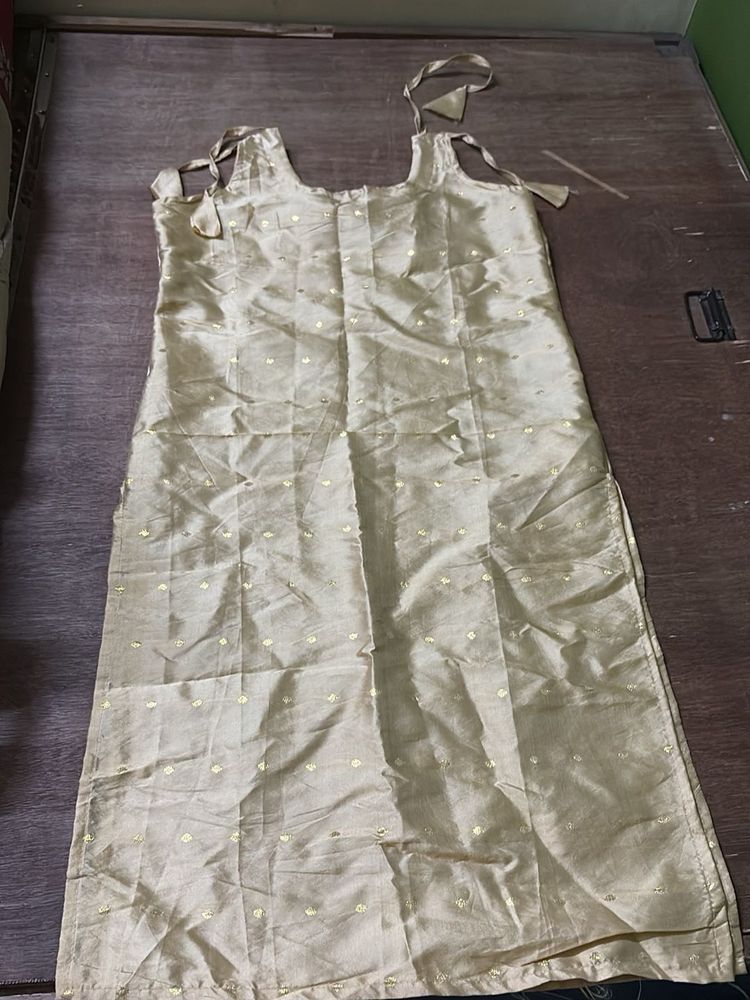 Elegant Golden Embellished Kurti Blouse