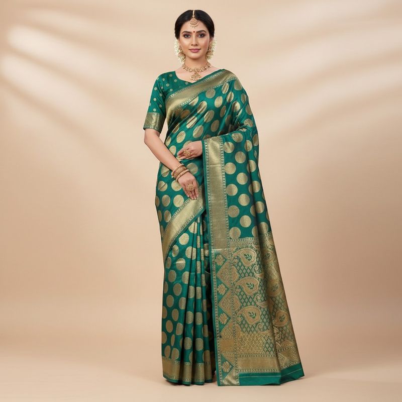 Brand new Elegant green&amp; Gold Saree