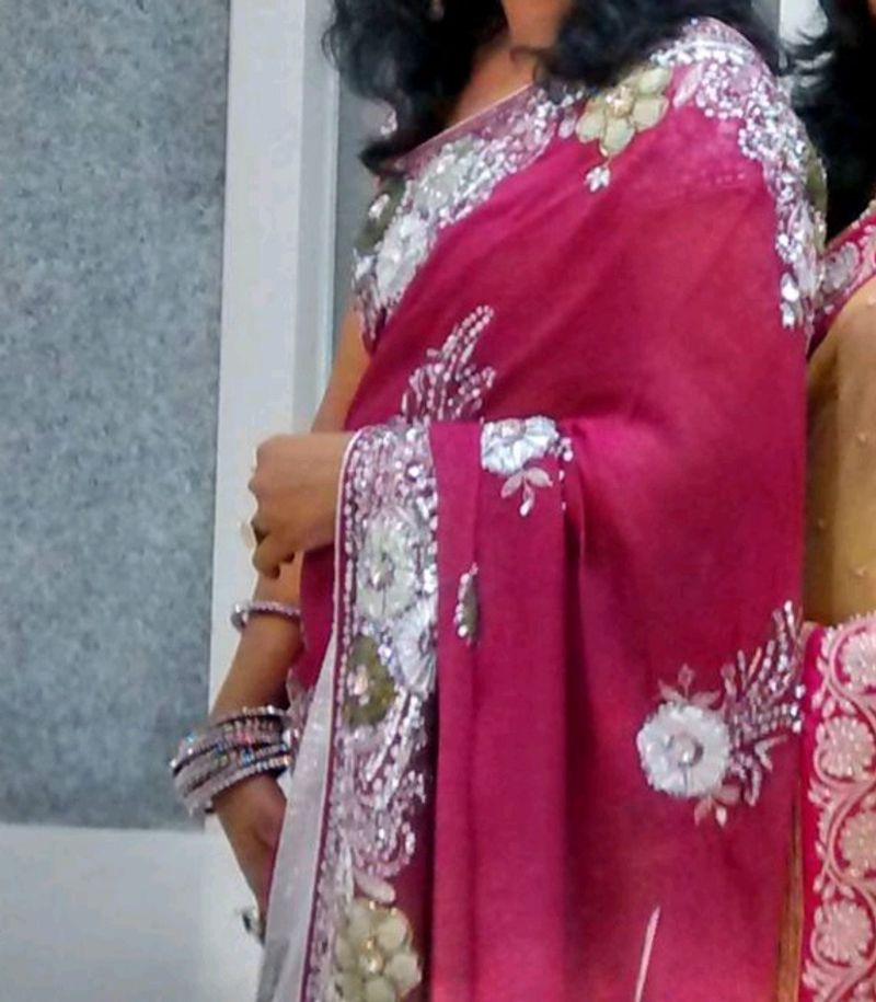 Designer Heavy Saree With Heav