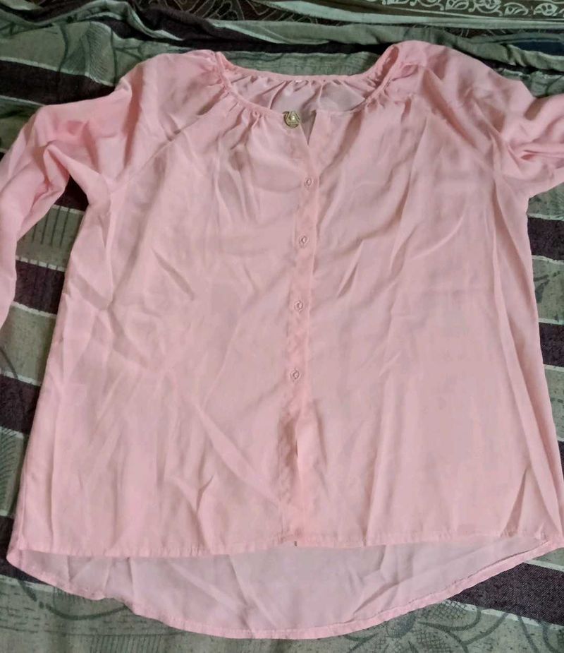 Chic Pink Button-Up Blouse