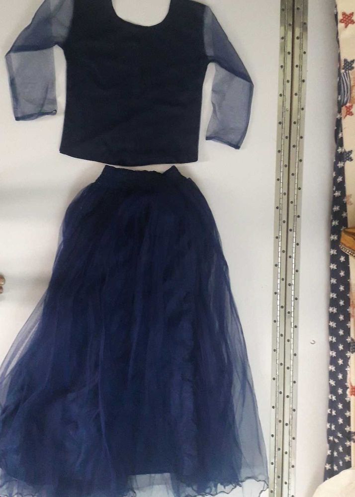Kids Partywear Lehanga Set With Choli Skirt Chunni