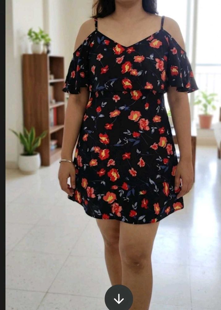Black chic  flary sleeve dress