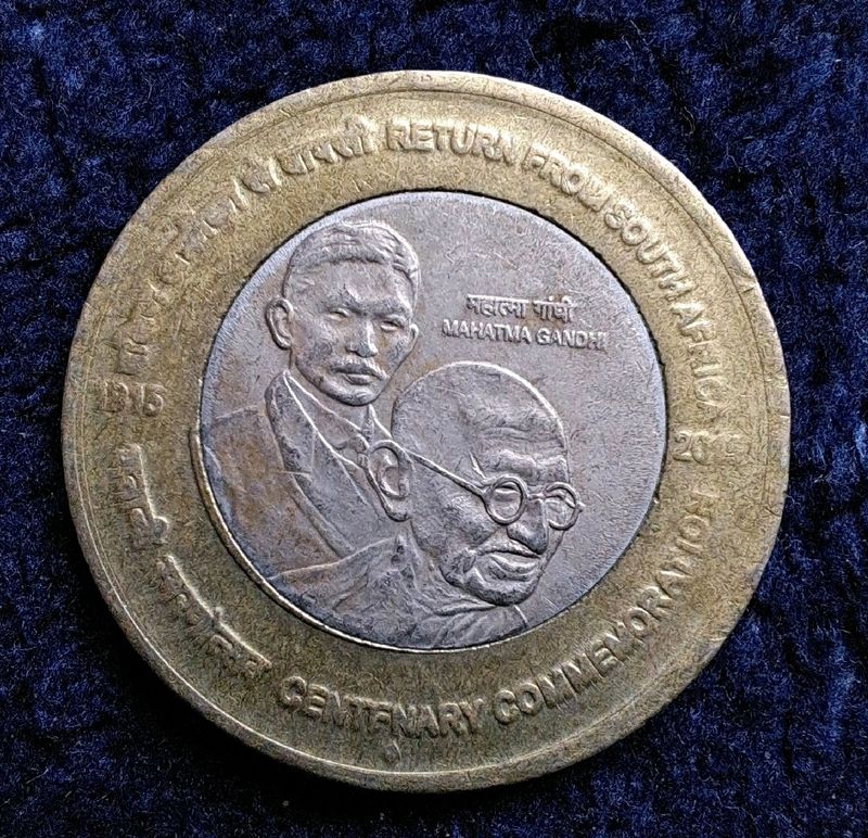 10 Rupee coins Gandhi Ji Return From SOUTH AFRICA