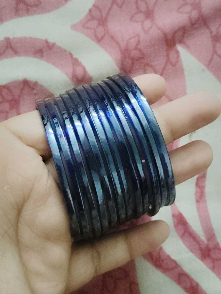 Set of Blue Glass Bangles