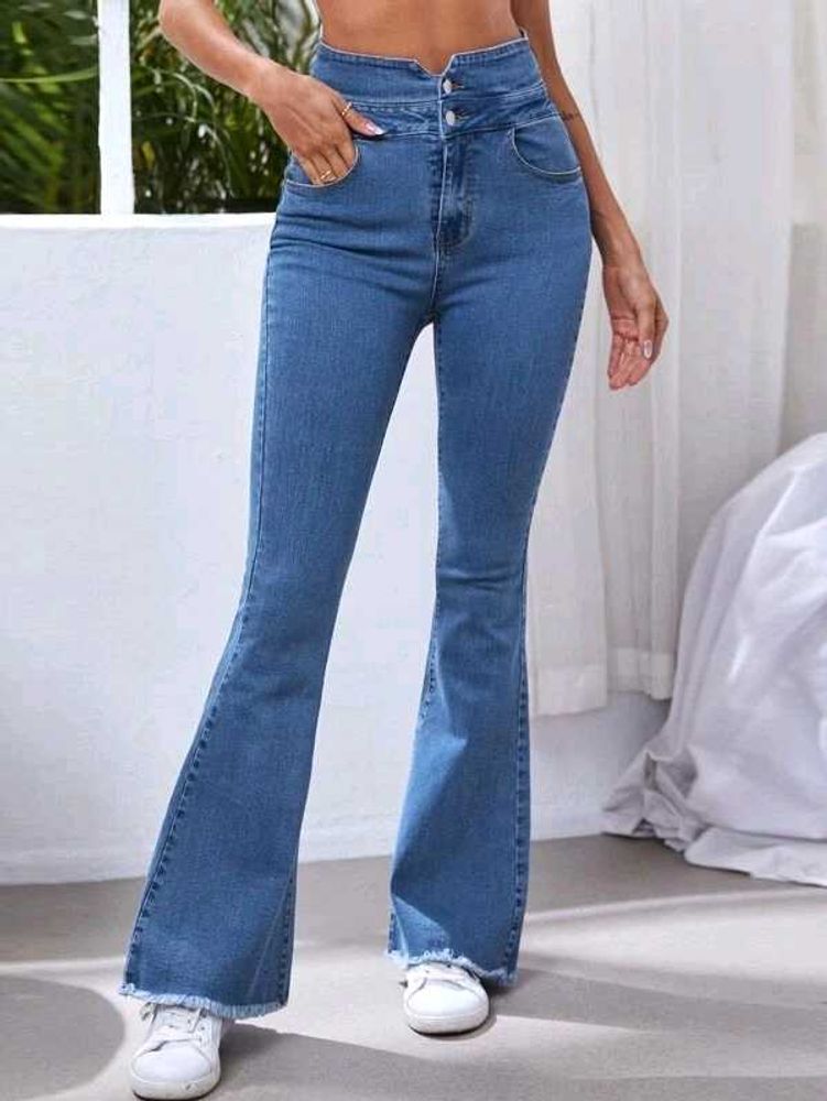 bootcut Flared high waist Blue stretchable Jeans