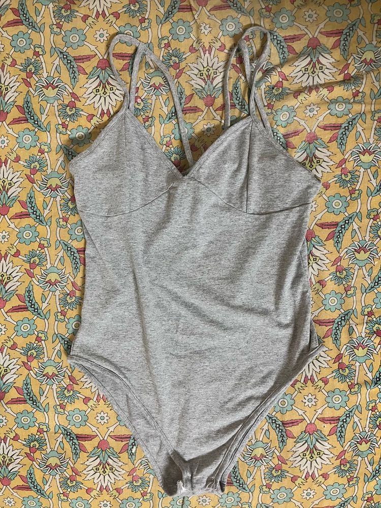 Grey Sleeveless Bodysuit