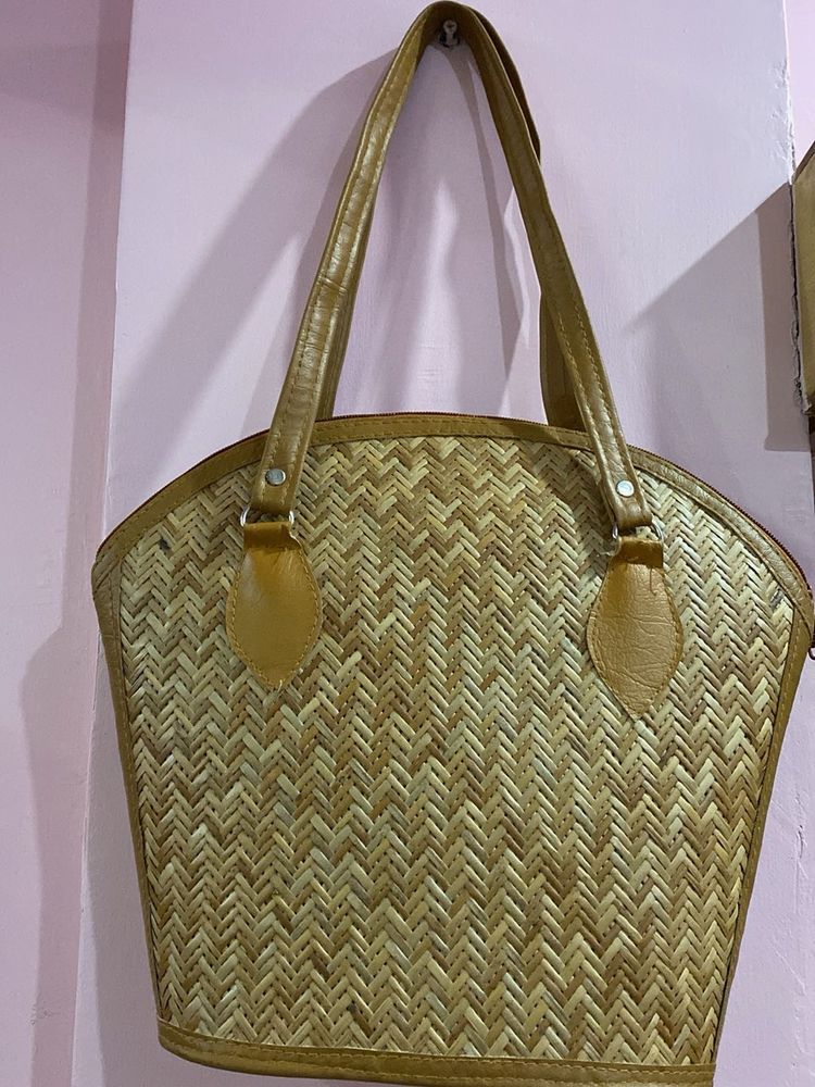 Woven Straw Tote Bag