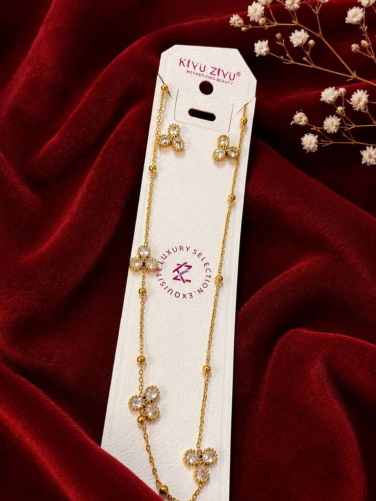 Anti-tarnish Sparkling  Necklace &amp; Earring S