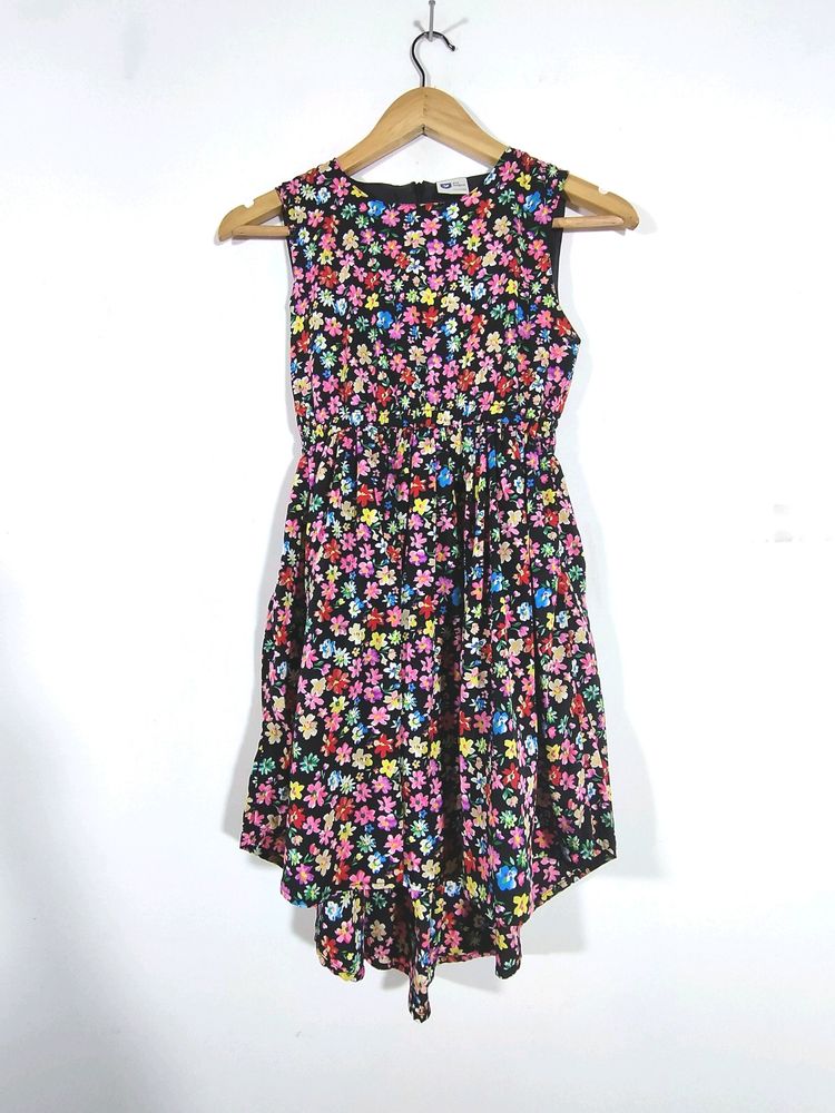 Black Floral Print Dress (Girl's)