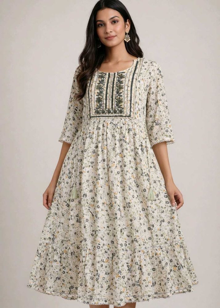 Floral Print Anarkali Kurta