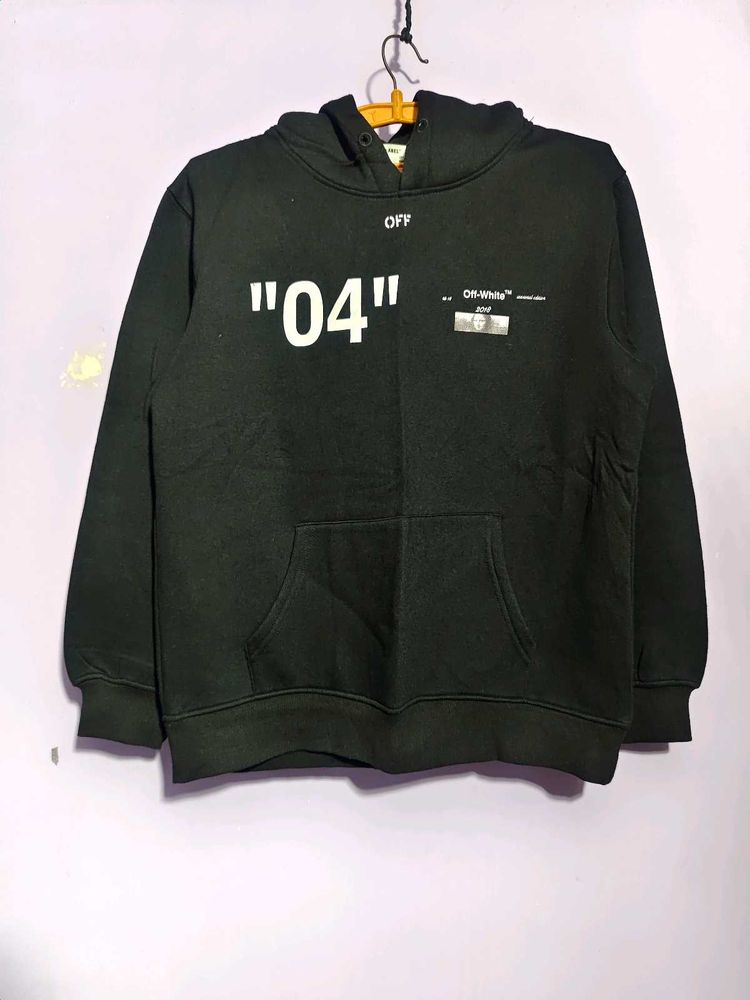 Off-White Style Black Hoodie