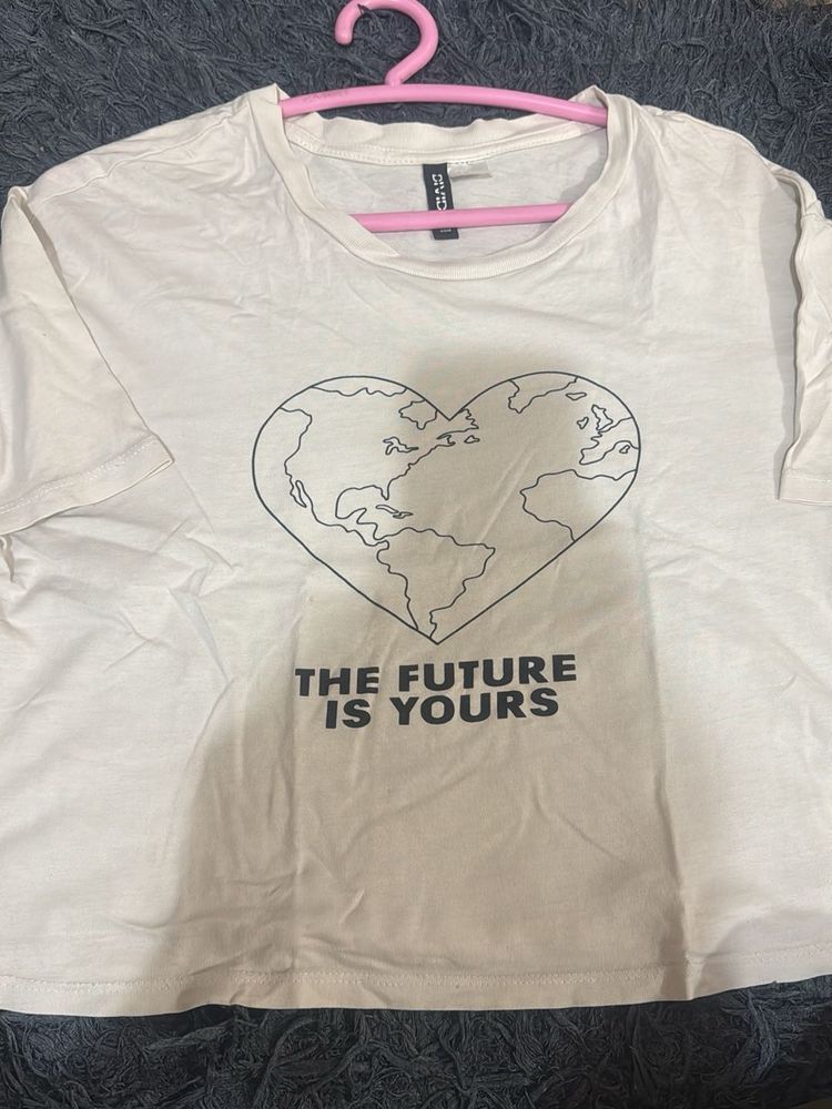 H&amp;M White Graphic Tee