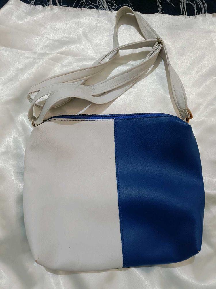 Blue &amp; White Crossbody Bag