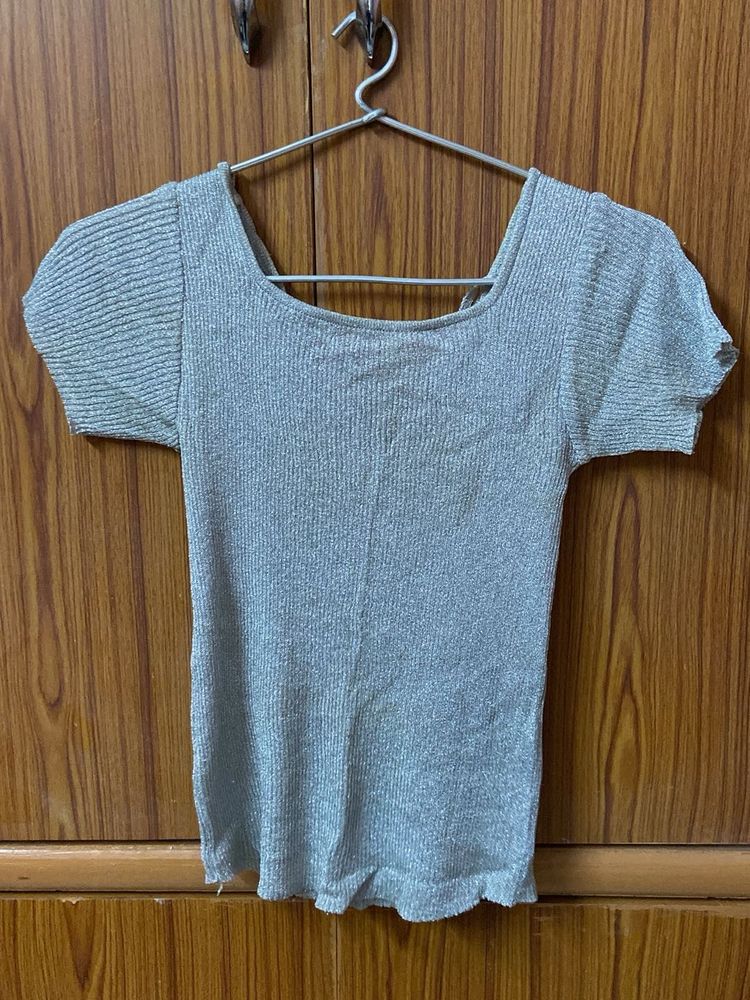 Sparkly Square Neck Top