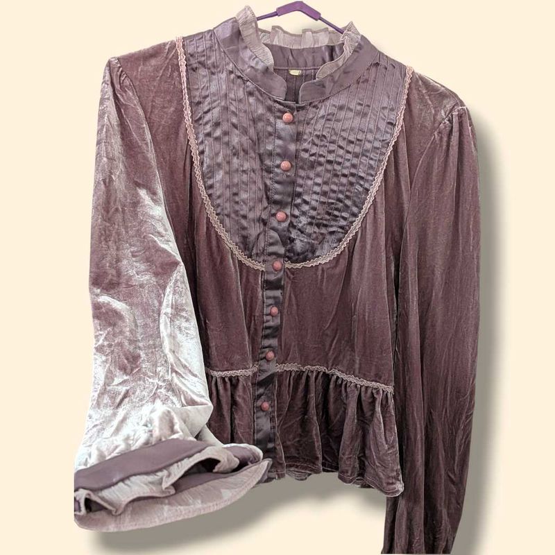Vintage Inspired Velvet Blouse