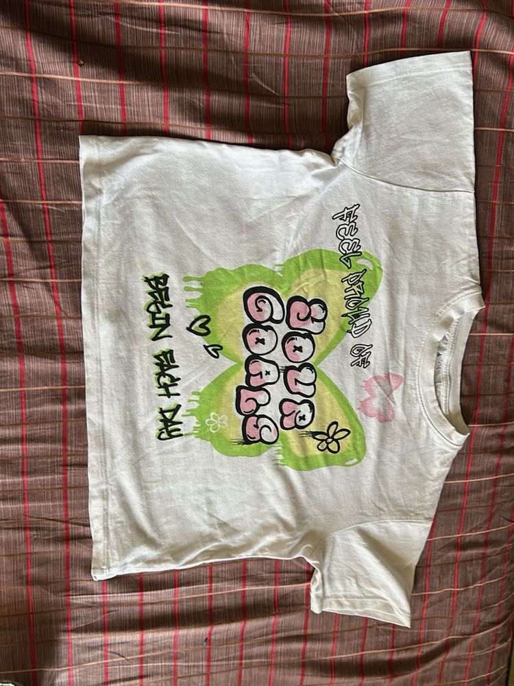 Zara Graphic Butterfly T-Shirt
