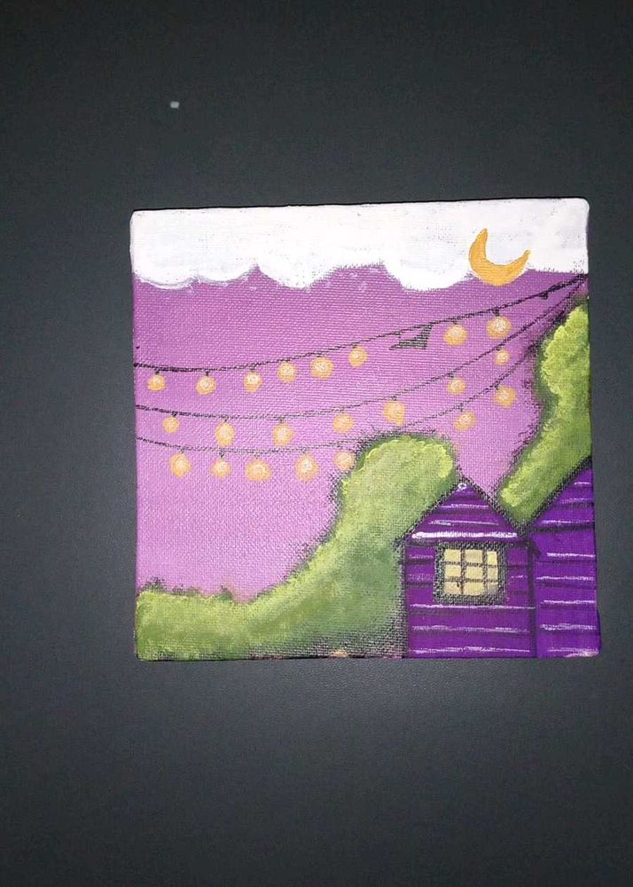 Purple Night Sky Painting