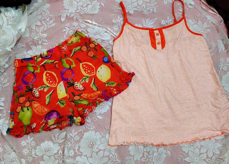 Very Cute And Beautiful Camisole With Shorts