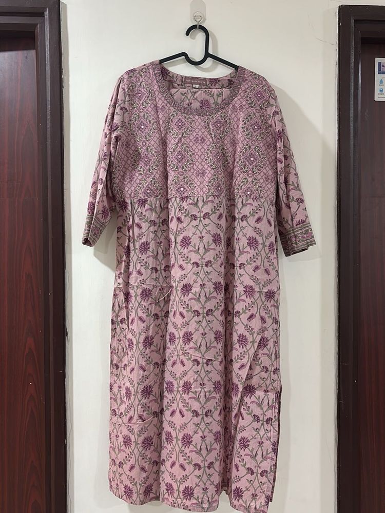Beautiful Pink Floral Kurta