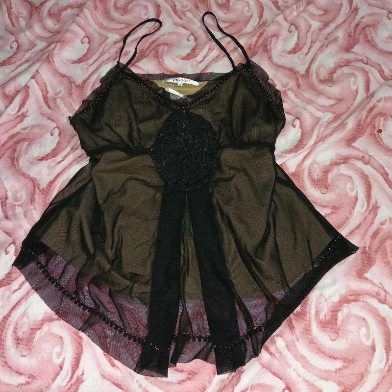 Y2k Top beaded embellished