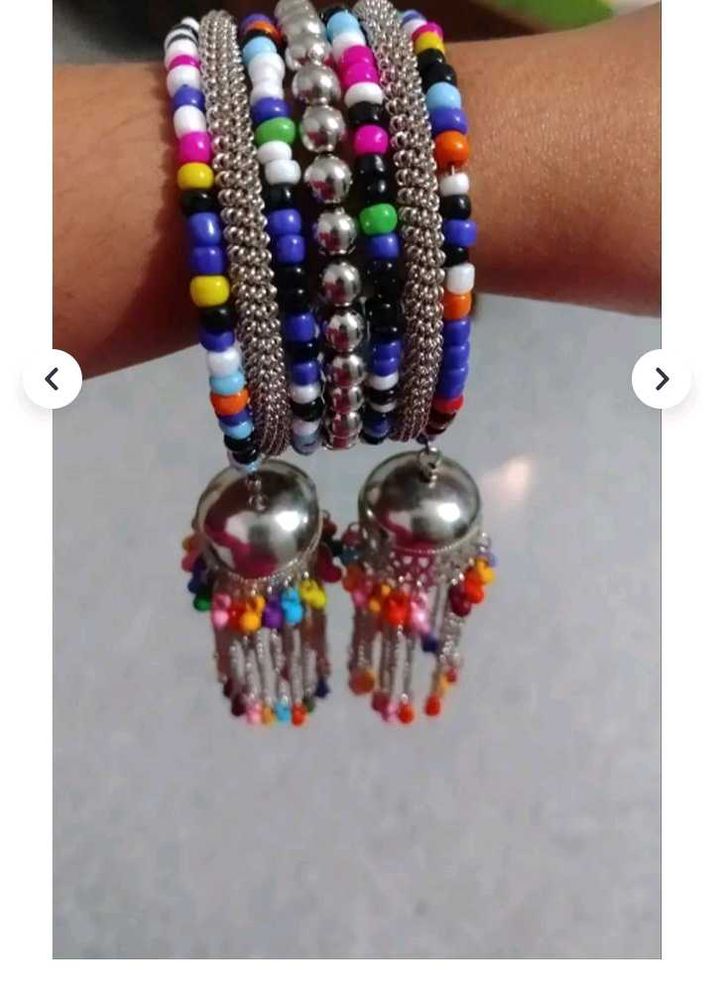 Bohemian Beaded Bangles with Tassels