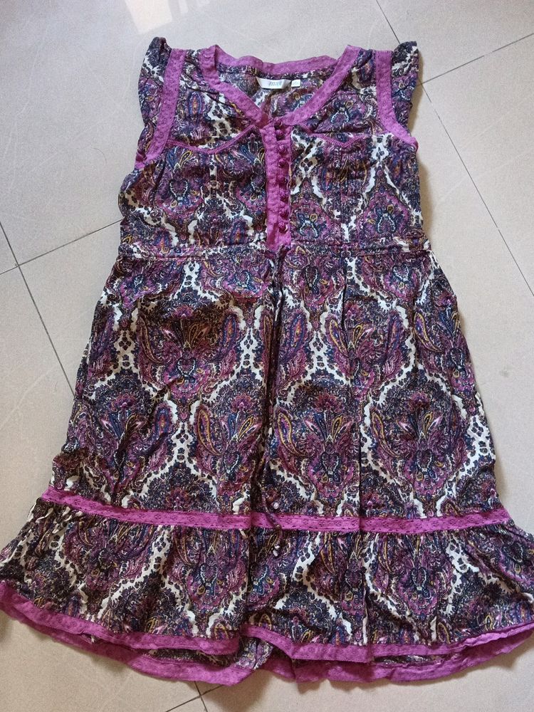 Cotton printed short dress