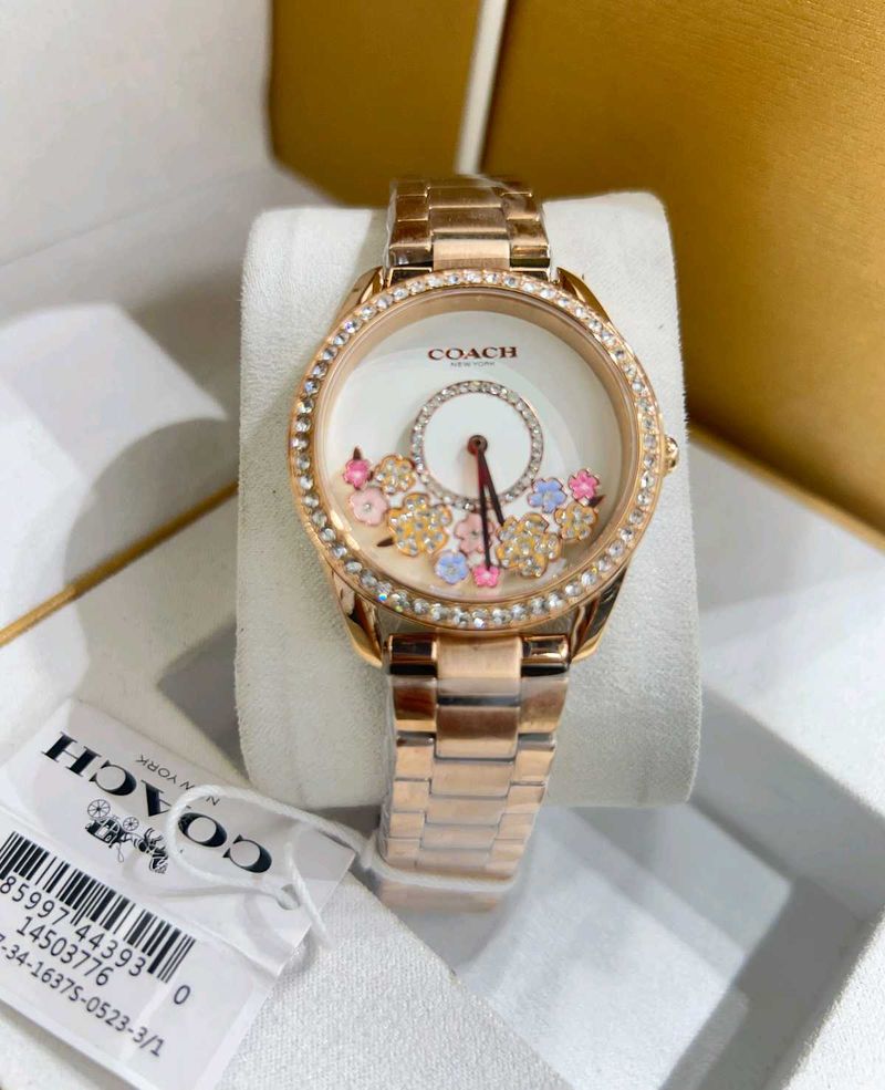 100% Original Coach Rose Gold Floral Watch