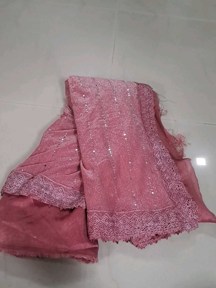 Pink Sequin Lehenga Choli Set