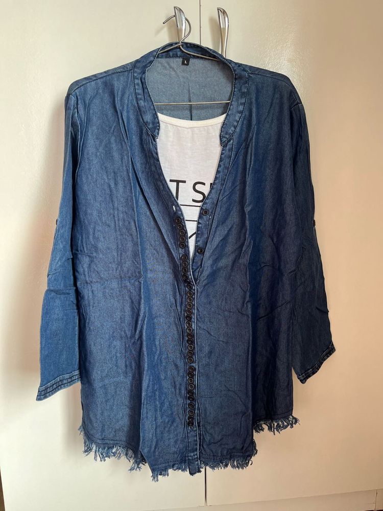 Denim Tunic Top