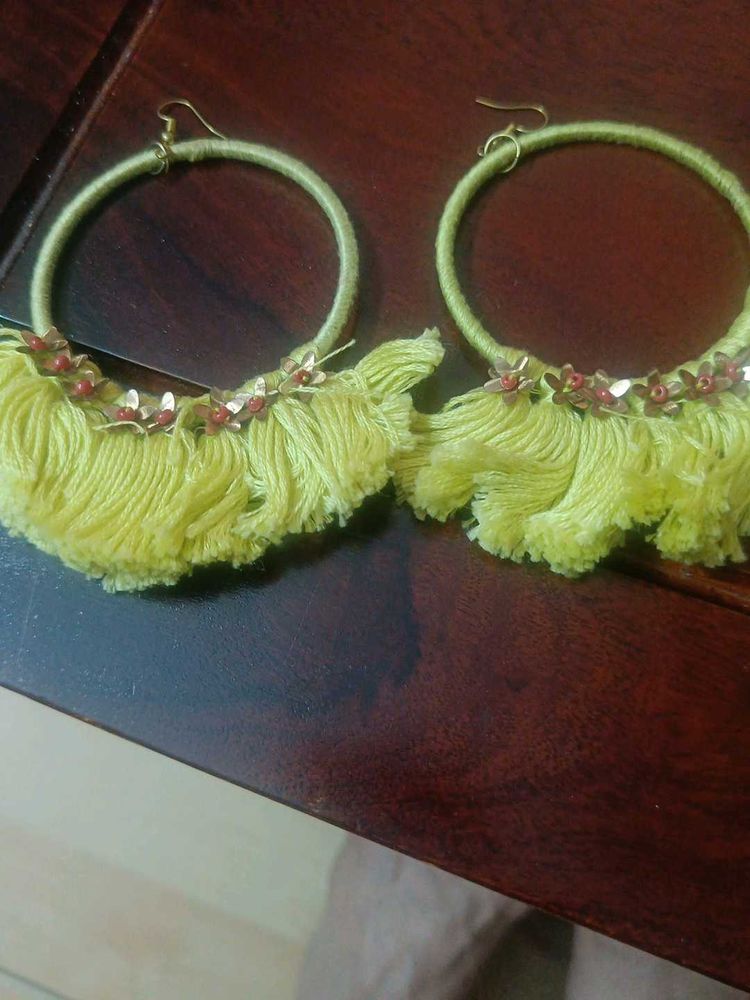 Boho Chic Tassel Hoop Earrings