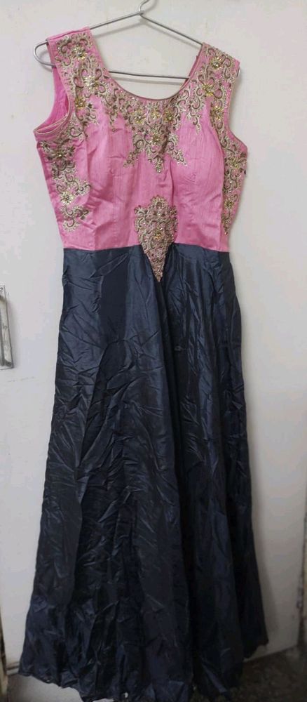 Pink  Gown with dupatta and legging