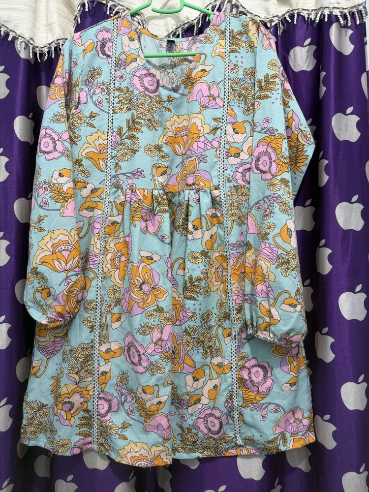 Bohemian Floral Print Kurta  cord set