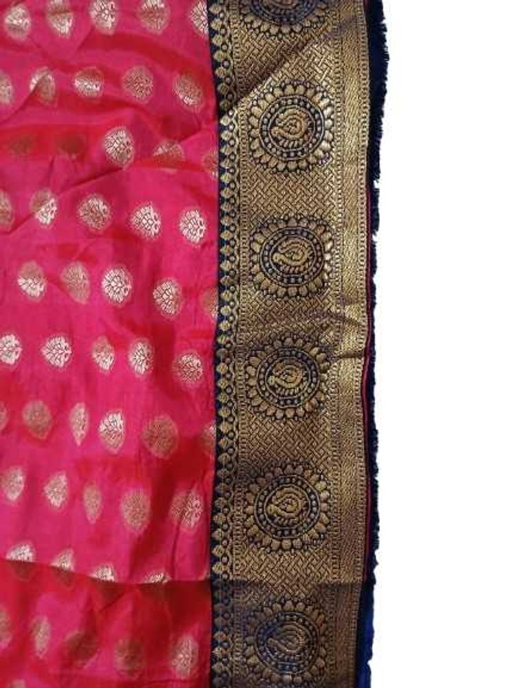 Vibrant Pink Banarasi Silk Saree