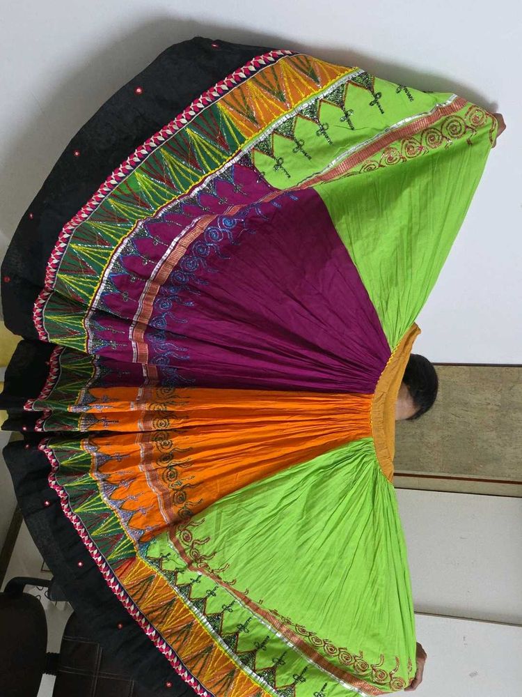Vibrant Patchwork Ethnic Skirt