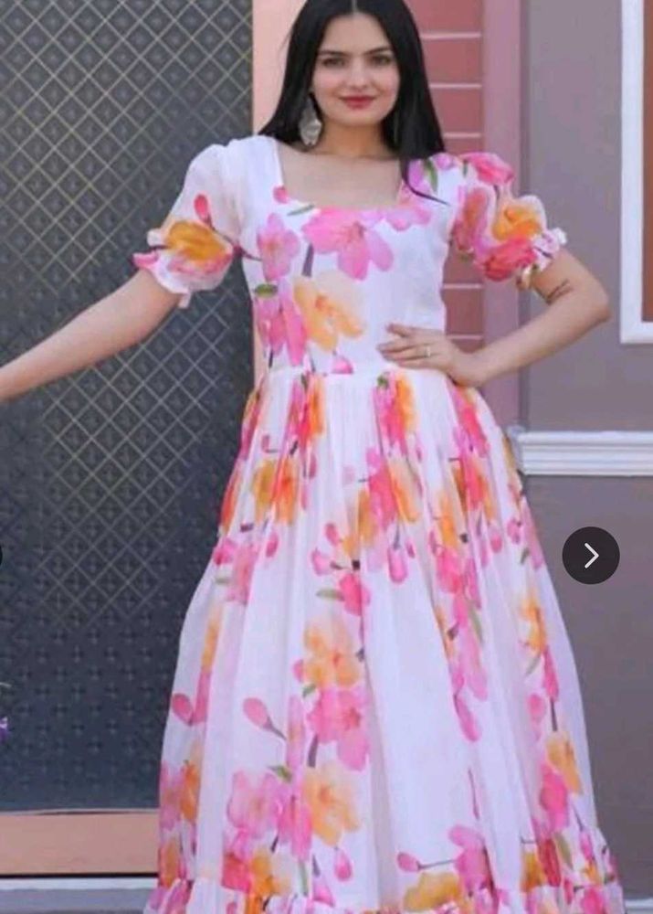 Flowy Floral Print Maxi Dress