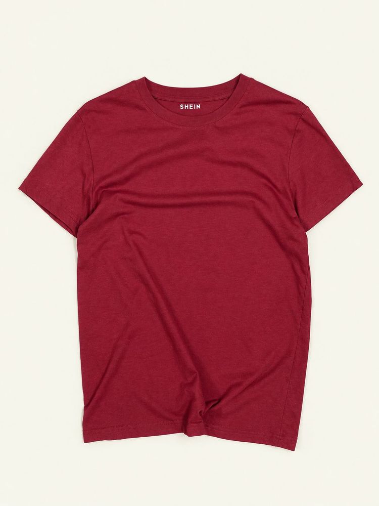 SHEIN Basic Burgundy T-Shirt
