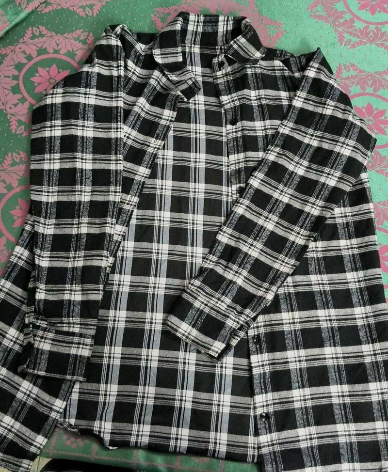 UNISEX Black &amp; White Checkered Casual Shirt – Tren