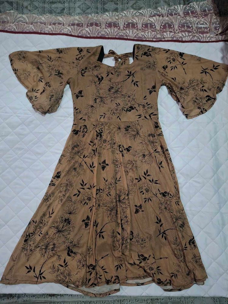 Boho Floral Print Midi Dress