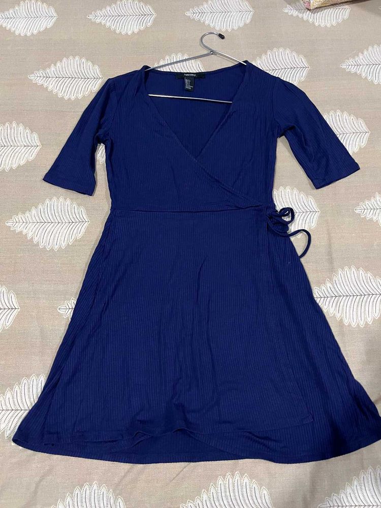 Navy Blue Wrap Dress